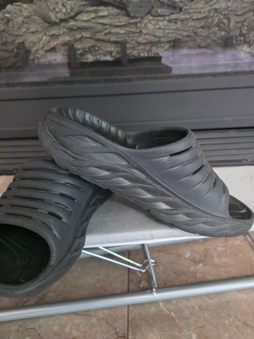 HOKA ONE ONE Ora Recovery Slides Women’s Size 7 Black Comfort Slip-On Sandals